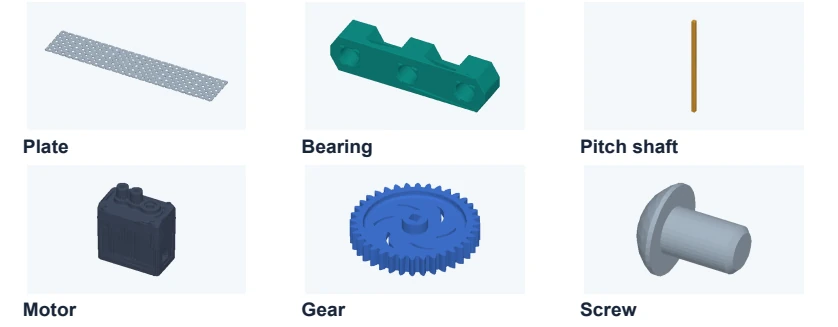 Actual app models. Each is shown at a different display scale so the details are visible.