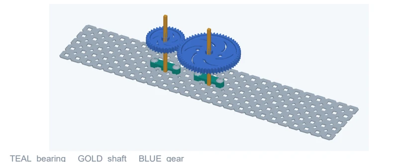 Actual two-gear example models. The app illustration demonstrates geometry and motion relationships.